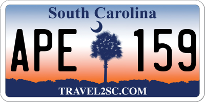 SC license plate APE159