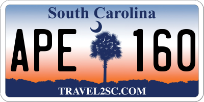 SC license plate APE160