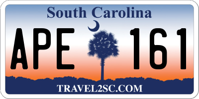 SC license plate APE161