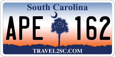 SC license plate APE162
