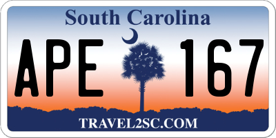 SC license plate APE167