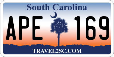 SC license plate APE169