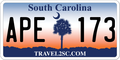 SC license plate APE173