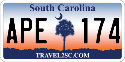 SC license plate APE174