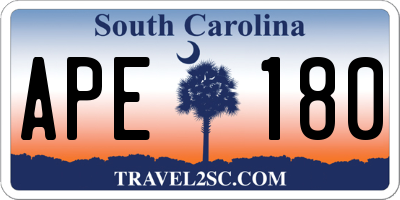 SC license plate APE180