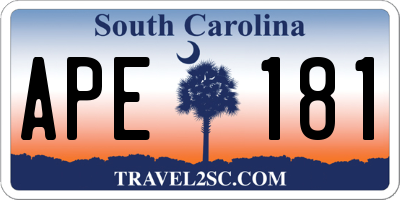 SC license plate APE181