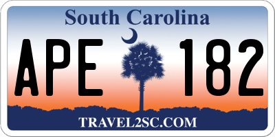 SC license plate APE182