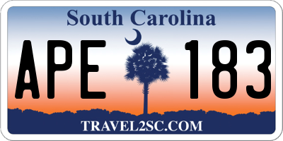 SC license plate APE183