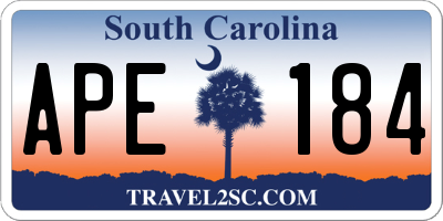 SC license plate APE184