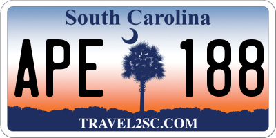 SC license plate APE188