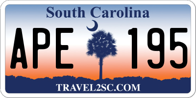 SC license plate APE195