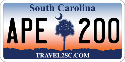 SC license plate APE200
