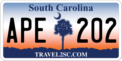 SC license plate APE202