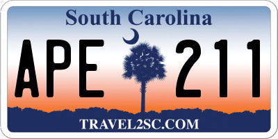 SC license plate APE211