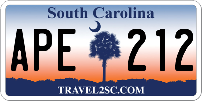 SC license plate APE212