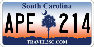 SC license plate APE214