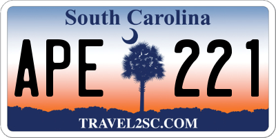 SC license plate APE221