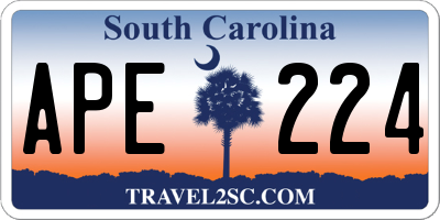 SC license plate APE224
