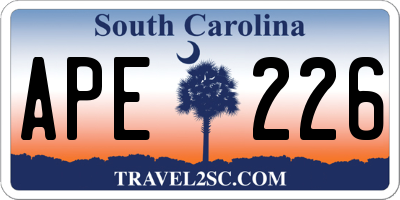 SC license plate APE226