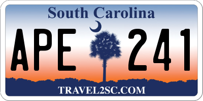 SC license plate APE241