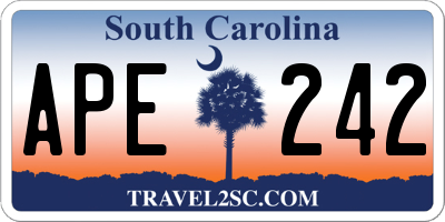 SC license plate APE242