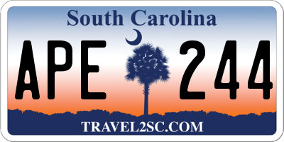 SC license plate APE244