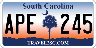 SC license plate APE245