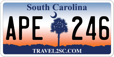 SC license plate APE246