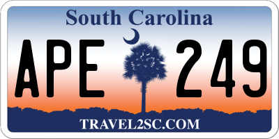 SC license plate APE249