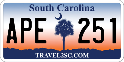 SC license plate APE251
