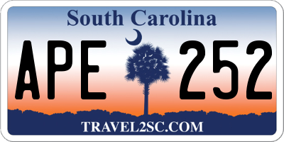 SC license plate APE252
