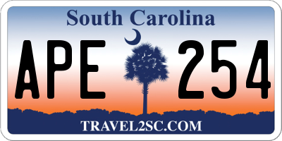 SC license plate APE254
