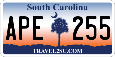 SC license plate APE255