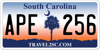 SC license plate APE256