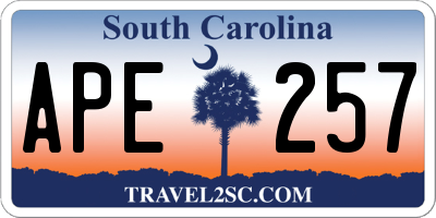 SC license plate APE257