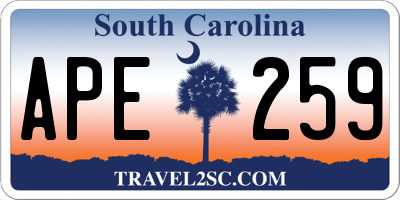 SC license plate APE259