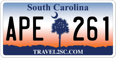 SC license plate APE261