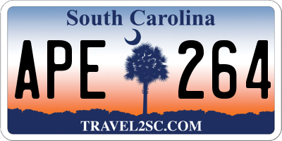 SC license plate APE264