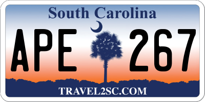 SC license plate APE267