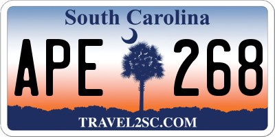 SC license plate APE268