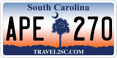 SC license plate APE270