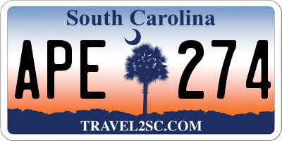 SC license plate APE274