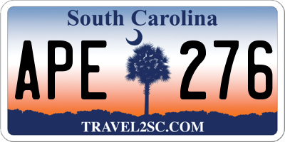 SC license plate APE276