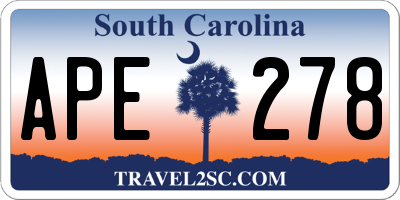 SC license plate APE278