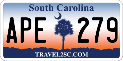 SC license plate APE279