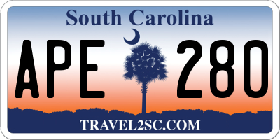 SC license plate APE280