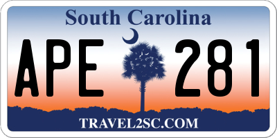 SC license plate APE281