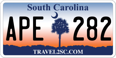 SC license plate APE282