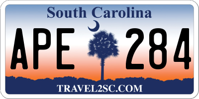 SC license plate APE284