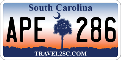 SC license plate APE286
